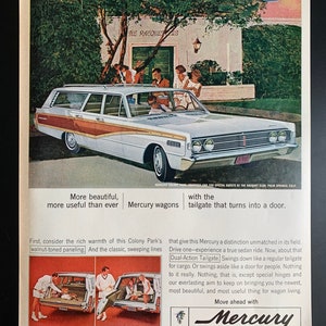 Vintage 1966 mercury colony park station wagon print advertisement