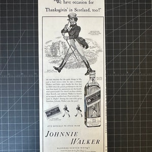 Vintage 1940s johnnie walker whiskey print advertisement