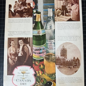 Vintage 1936 Canada Dry Ginger Ale Print advertisement