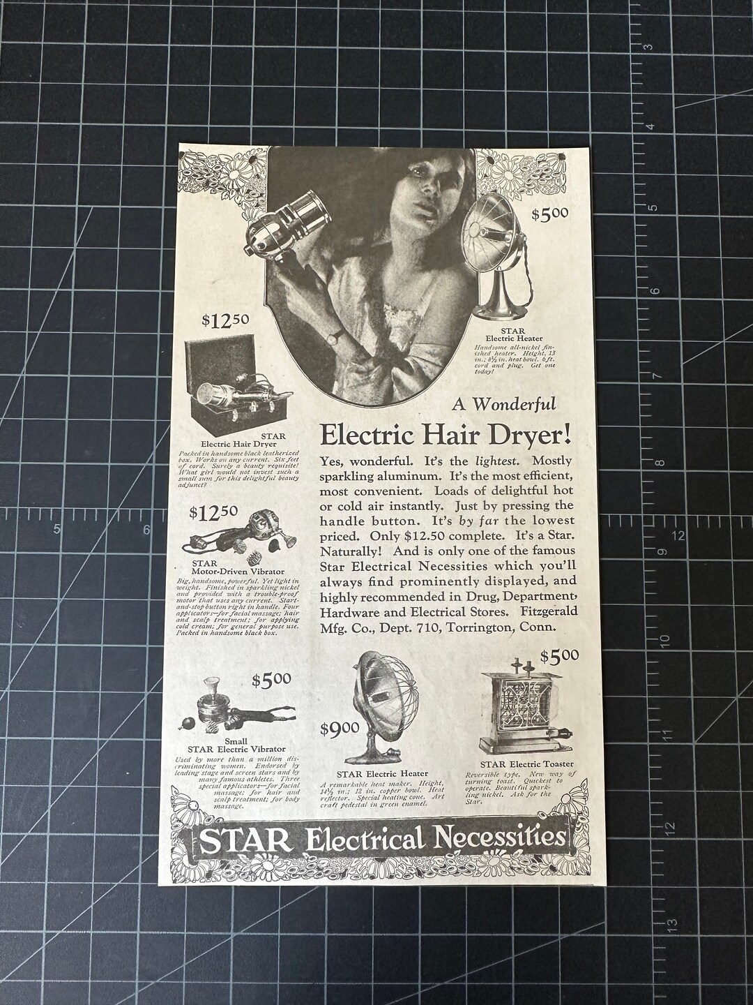 Rare Vintage 1922 Star Electrical Hair Dryer Print Ad Etsy