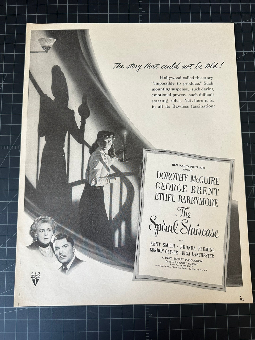 Vintage 1946 the Spiral Staircase Film Print Ad Dorothy - Etsy