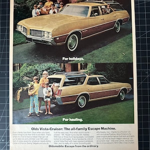 Vintage 1960s oldsmobile vista-cruiser print advertisement