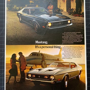 Vintage 1970s ford mustang print advertisement