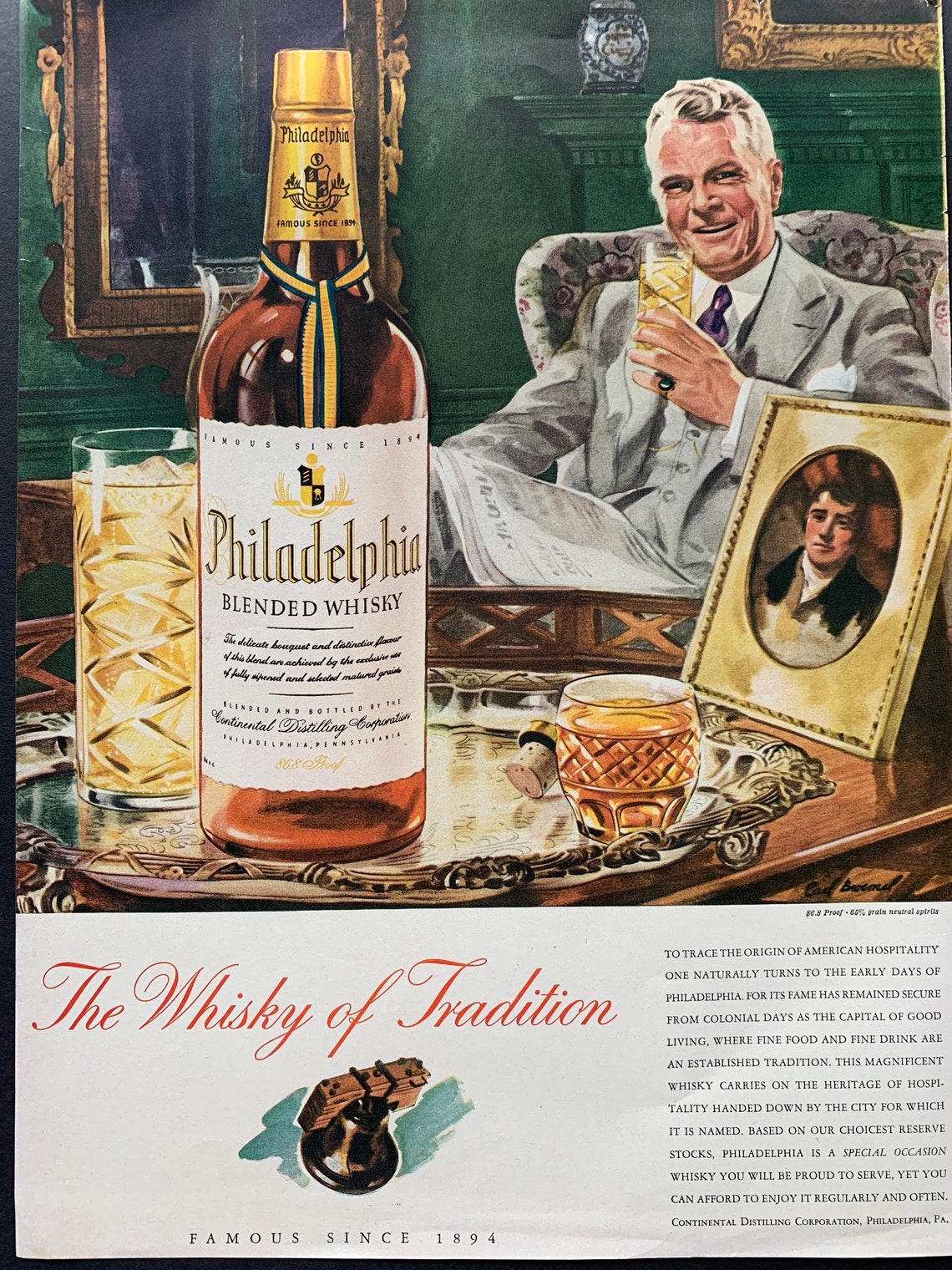 Vintage 1942 Philadelphia Whiskey Ad Etsy