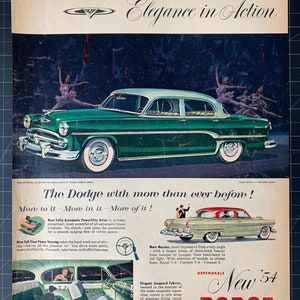 Vintage 1954 dodge print advertisement