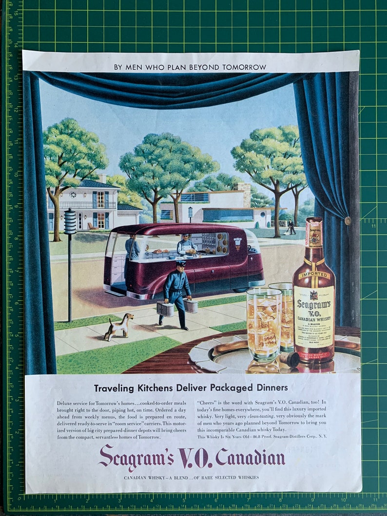 Vintage 1947 Seagrams VO Canadian Whiskey Futuristic Print Ad image 2