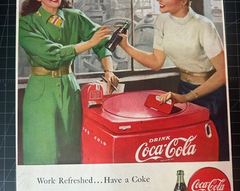 Vintage originele Coca-Cola-advertentie uit 1947