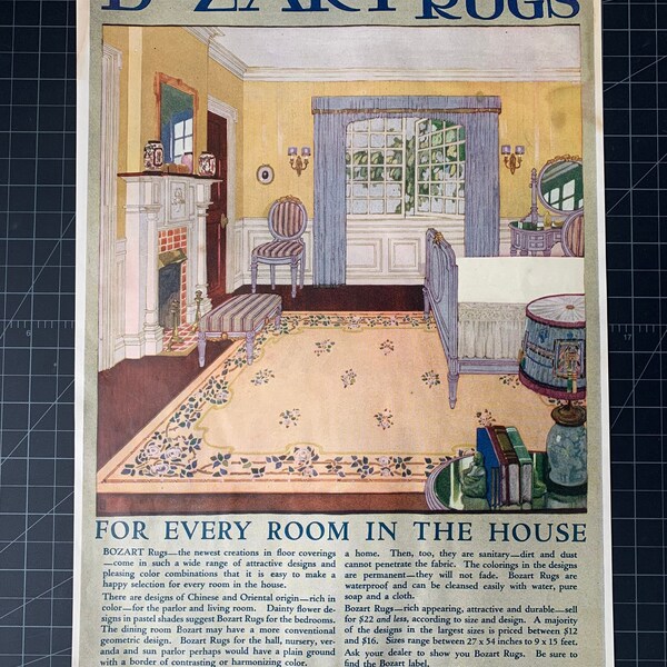 Vintage 1918 bozart rugs print ad