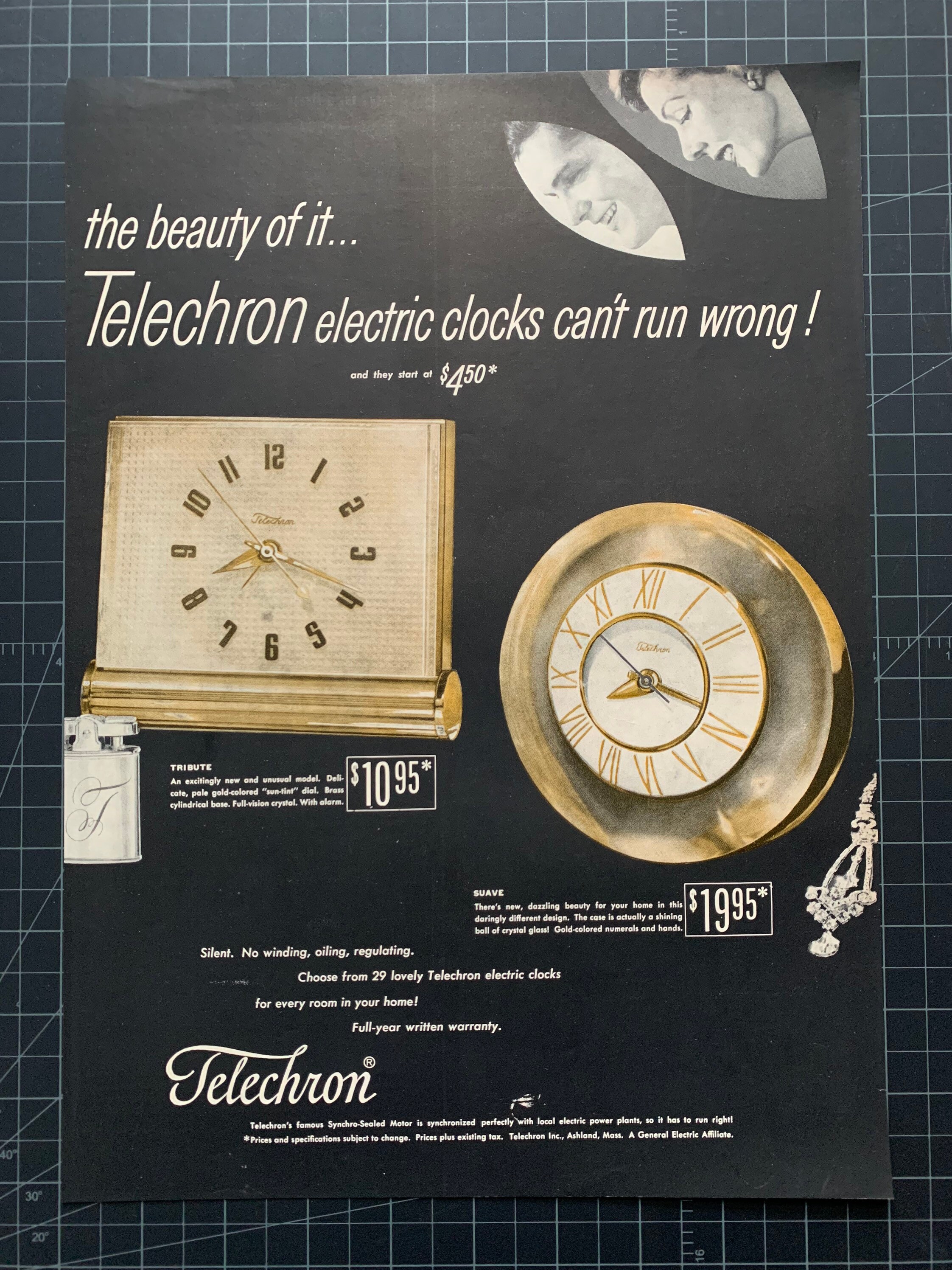 Vintage 1950 Telechron Clocks Print Ad Etsy