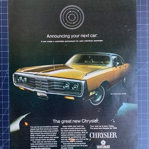 Vintage 1968 chrysler new yorker 4-door hardtop print advertisement