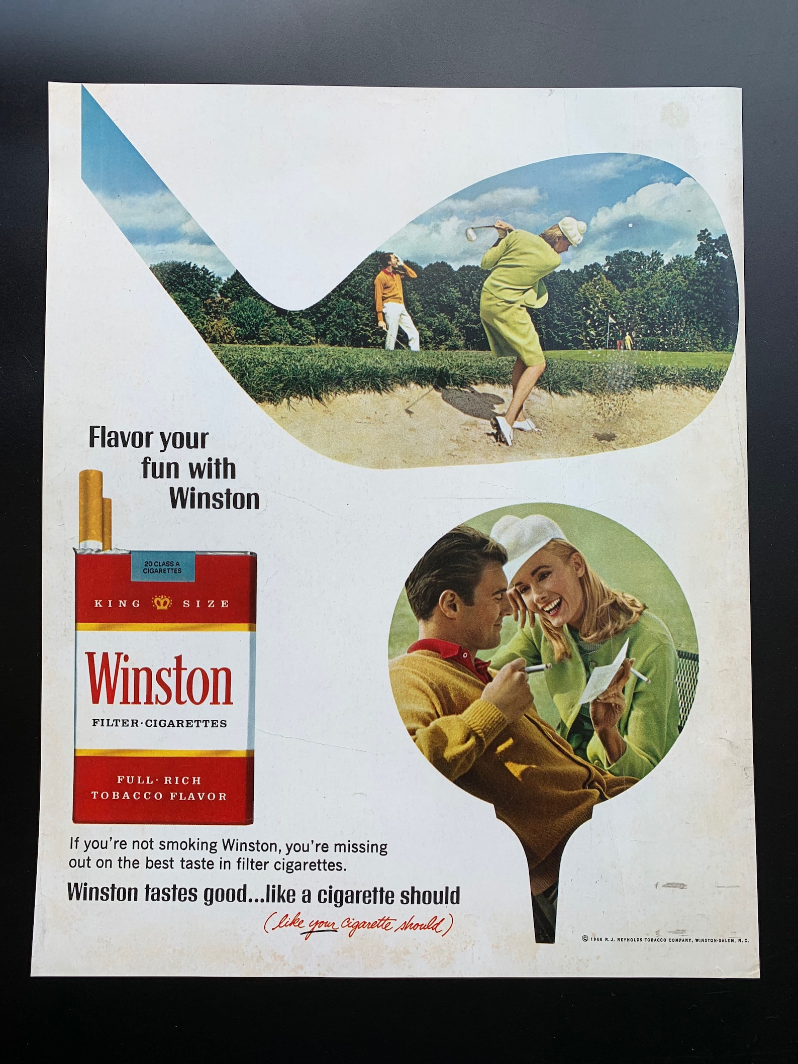 Vintage 1966 Winston Cigarettes Print Ad Etsy