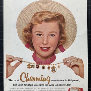 Vintage 1954 lux soap print ad - june allyson