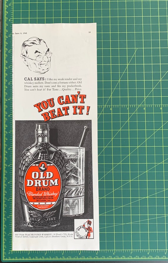 安いそれに目立つ 40年代 ヴィンテージ OLD DRUM WHISKEY