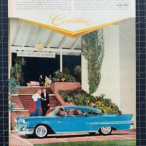 Vintage 1958 cadillac fleetwood print advertisement