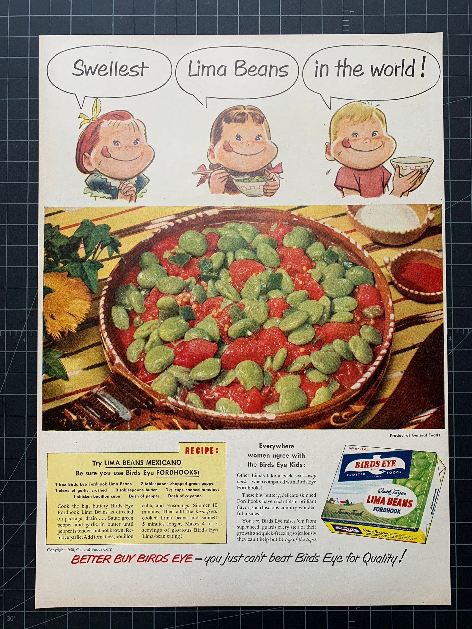 Vintage 1950 Birds Eye Foods Print Ad Etsy
