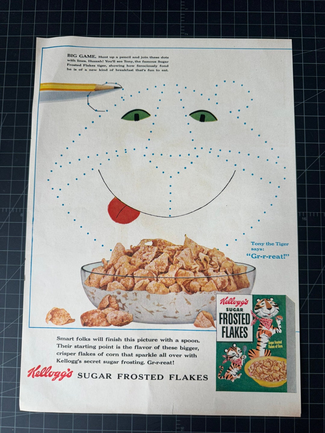 Vintage 1952 Kelloggs Frosted Flakes Cereal Print Ad Etsy