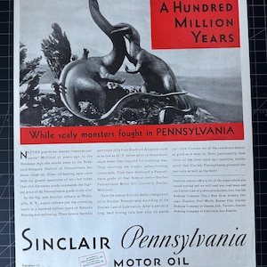 Vintage 1931 Sinclair Motor Oil Print Ad