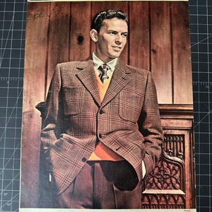 Vintage 1940s frank sinatra portrait magazine clipping