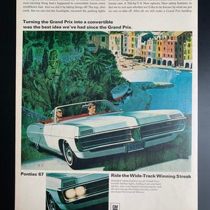 Vintage 1967 pontiac grand prix print advertisement