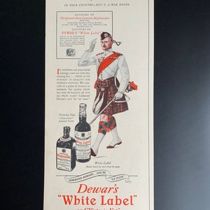 Vintage 1943 dewar’s whiskey print advertisement