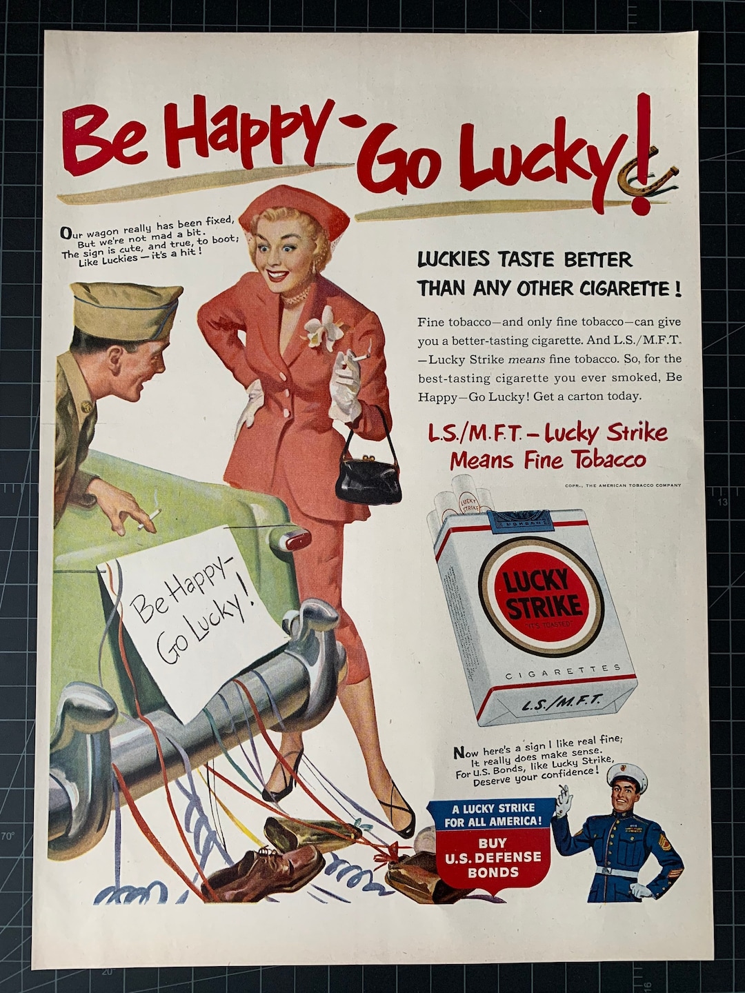 luckies cigarettes company Vintage 1951 Lucky Strike Cigarettes Original Print Ad