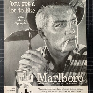 Vintage 1956 marlboro cigarettes print advertisement