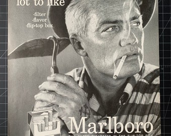 Vintage 1956 marlboro cigarettes print ad