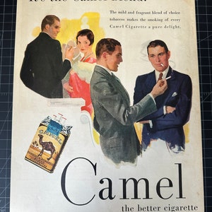 Vintage 1930 Camel Cigarettes Print advertisement