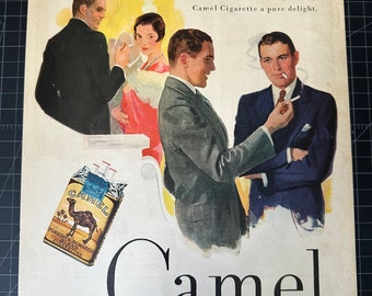 Pubblicità stampata originale delle sigarette Camel del 1930