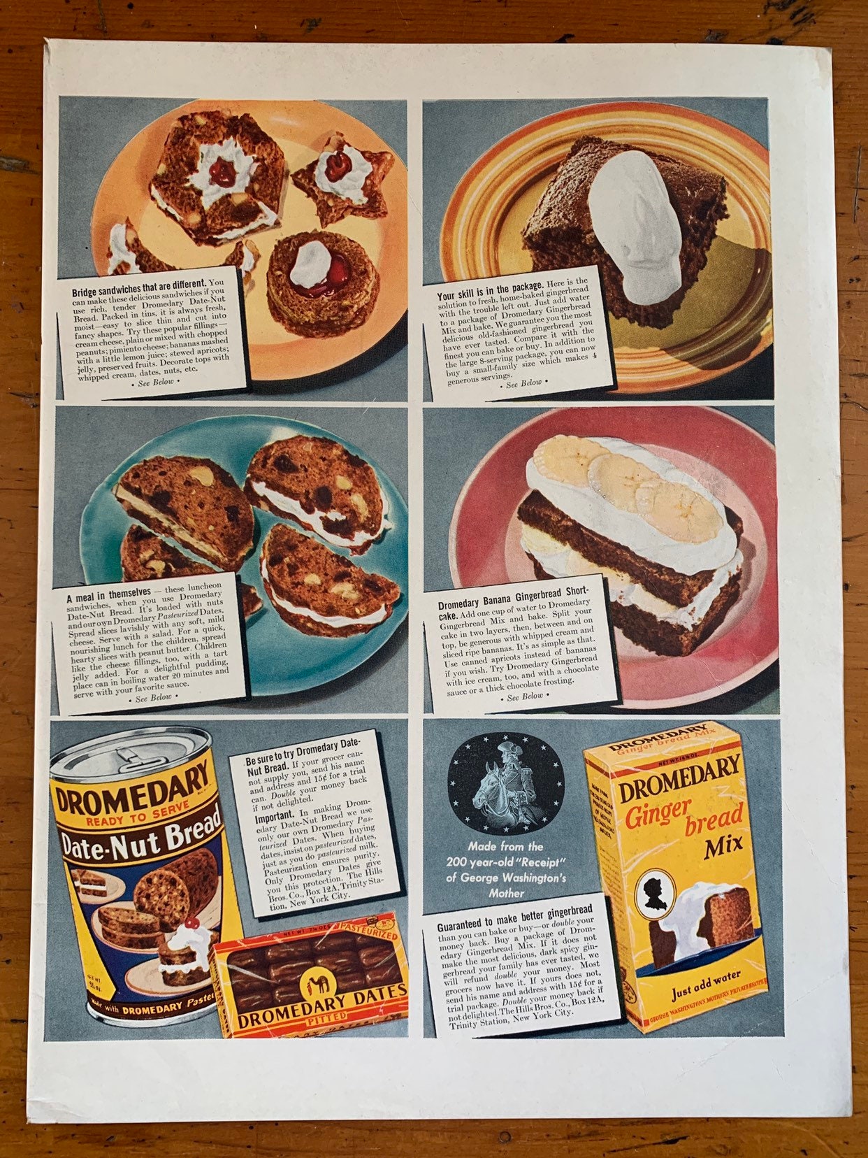 Vintage 1940s Dromedary Cake Mix Anuncio Etsy