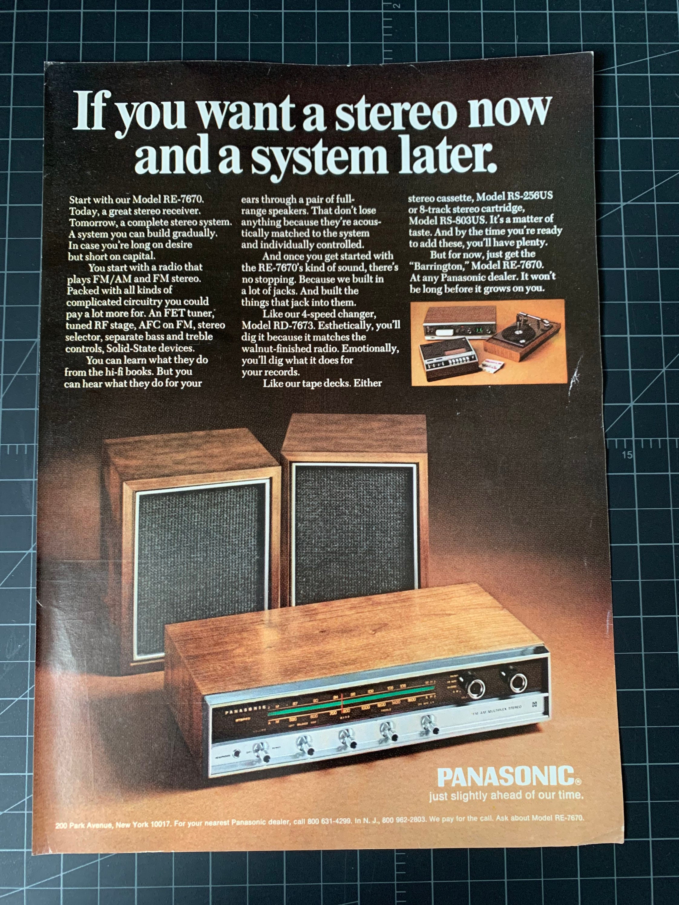 1979 Panasonic Cockpit Car Stereo System vintage print Ad 