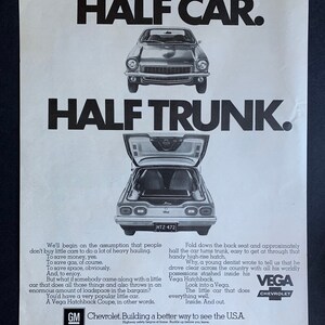 Vintage 1972 Chevrolet Vega Fließheck Werbung