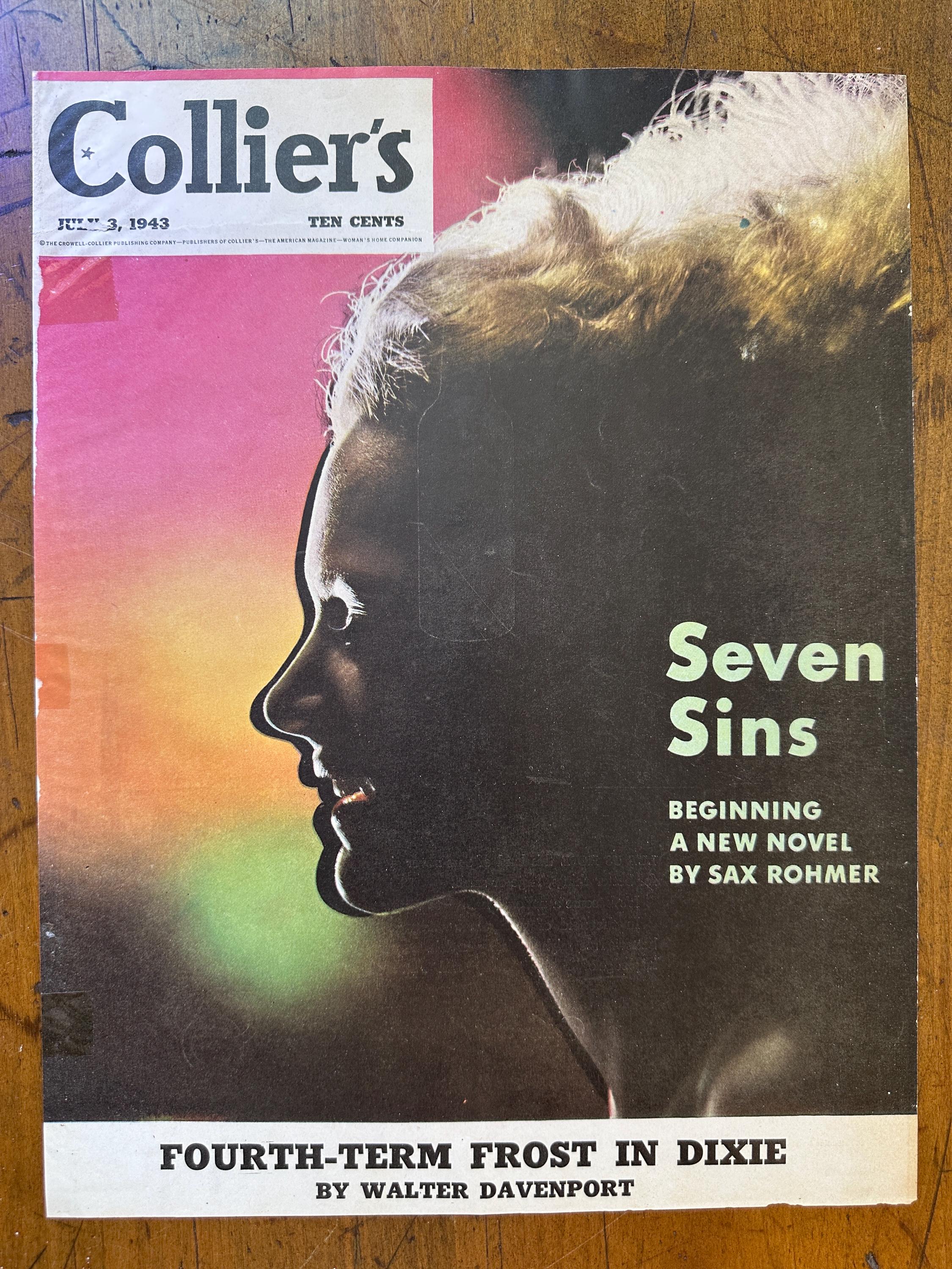 Vintage 1943 Collier's Magazine Cover - COVER ONLY - Etsy Israel