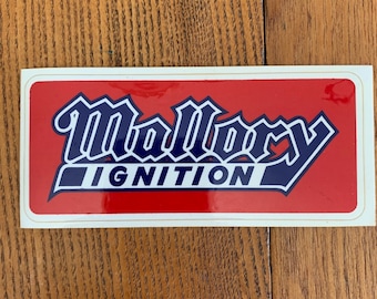 Pegatina de encendido Mallory vintage de los años 60, Hot Rod, Drag Racing