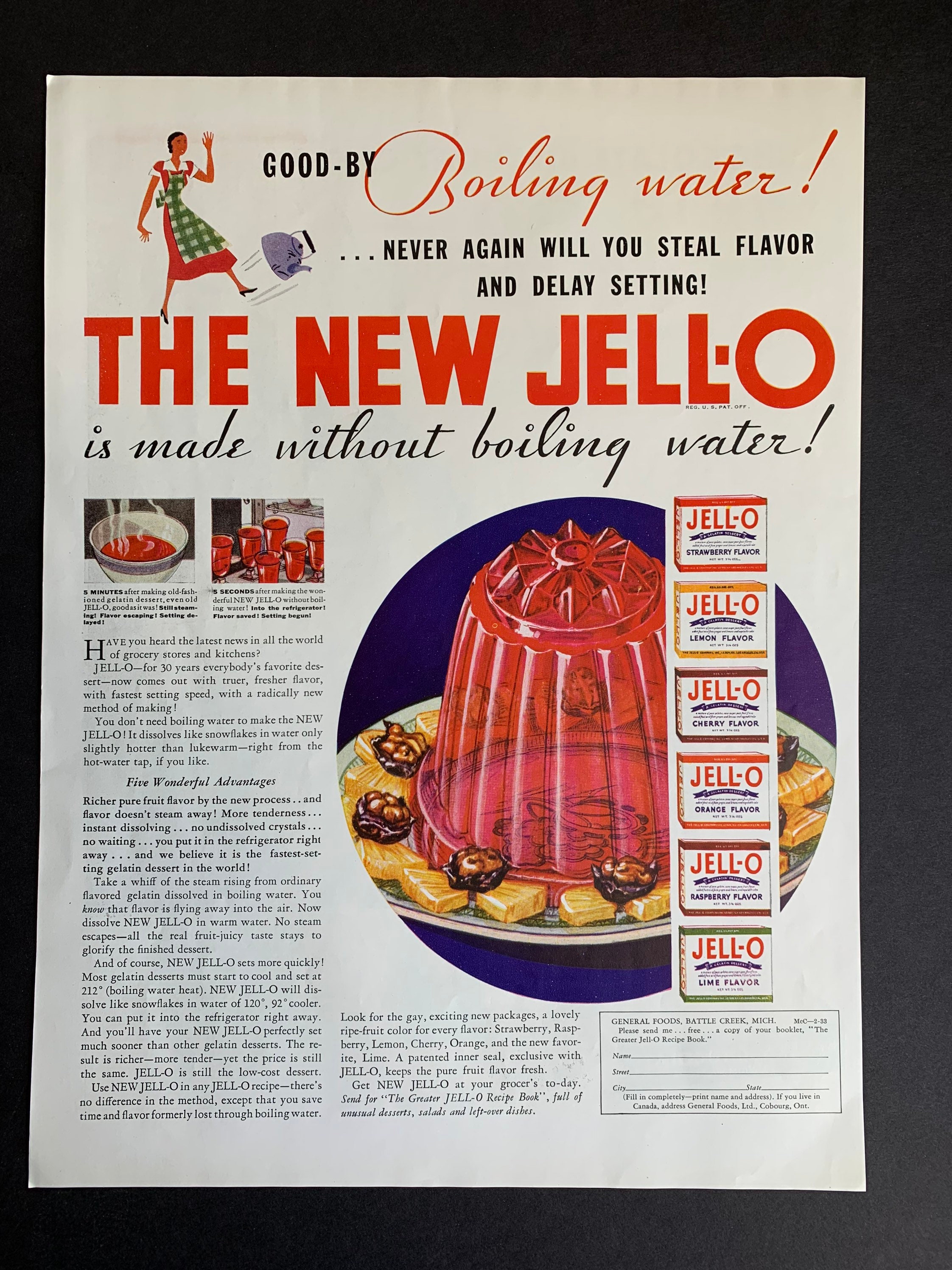 Vintage 1933 Jello Print Ad Etsy UK