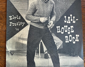 Vintageporträtt av Elvis Presley i tidskriften ”Jail House Rock” från 1950-talet