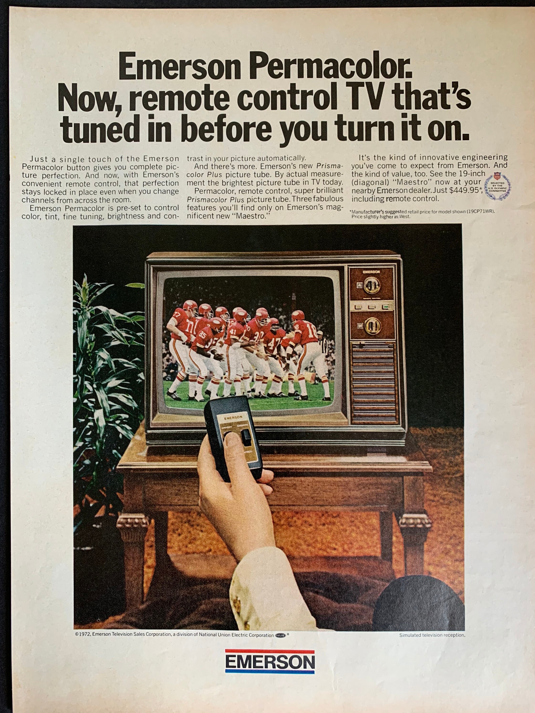 Vintage 1972 Emerson Television Ad Etsy
