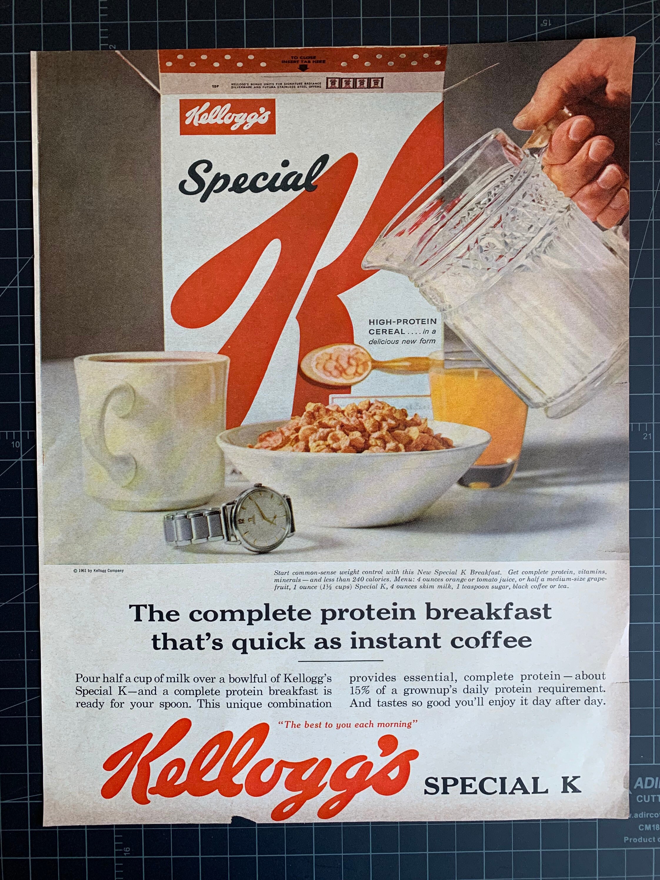 Vintage 1961 Kelloggs Special K Cereal Print Ad | Etsy