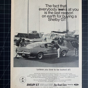 Vintage 1960s Ford Shelby GT Print advertisement
