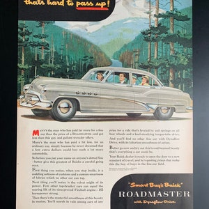 Vintage 1951 buick roadmaster print advertisement