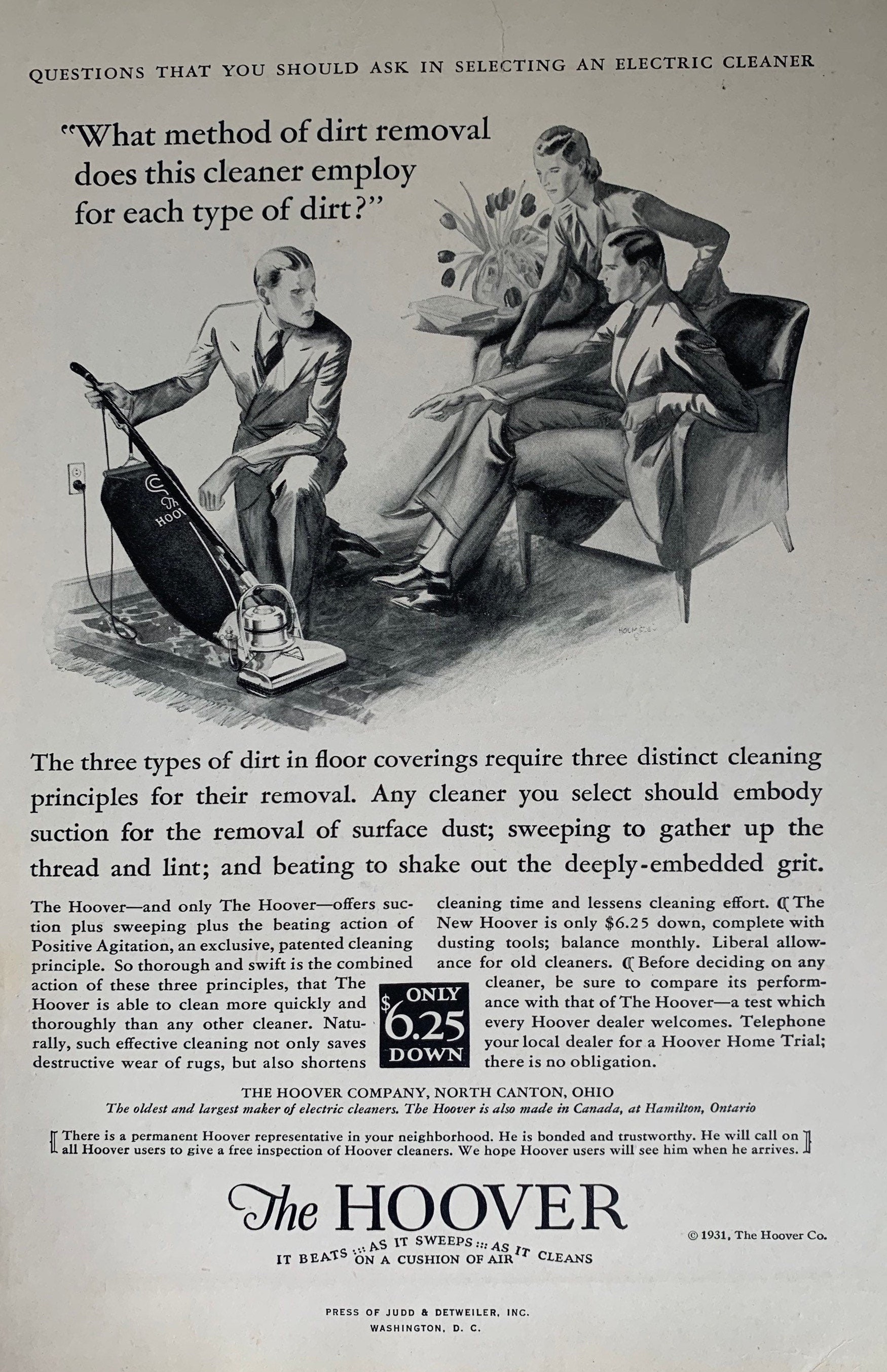Vintage 1931 Hoover Vacuum Cleaner Ad Etsy Canada