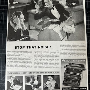 Vintage 1935 Remington Noiseless Typewriter Print advertisement