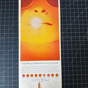 Vintage 1960s coty cosmetics lipstick print advintage
