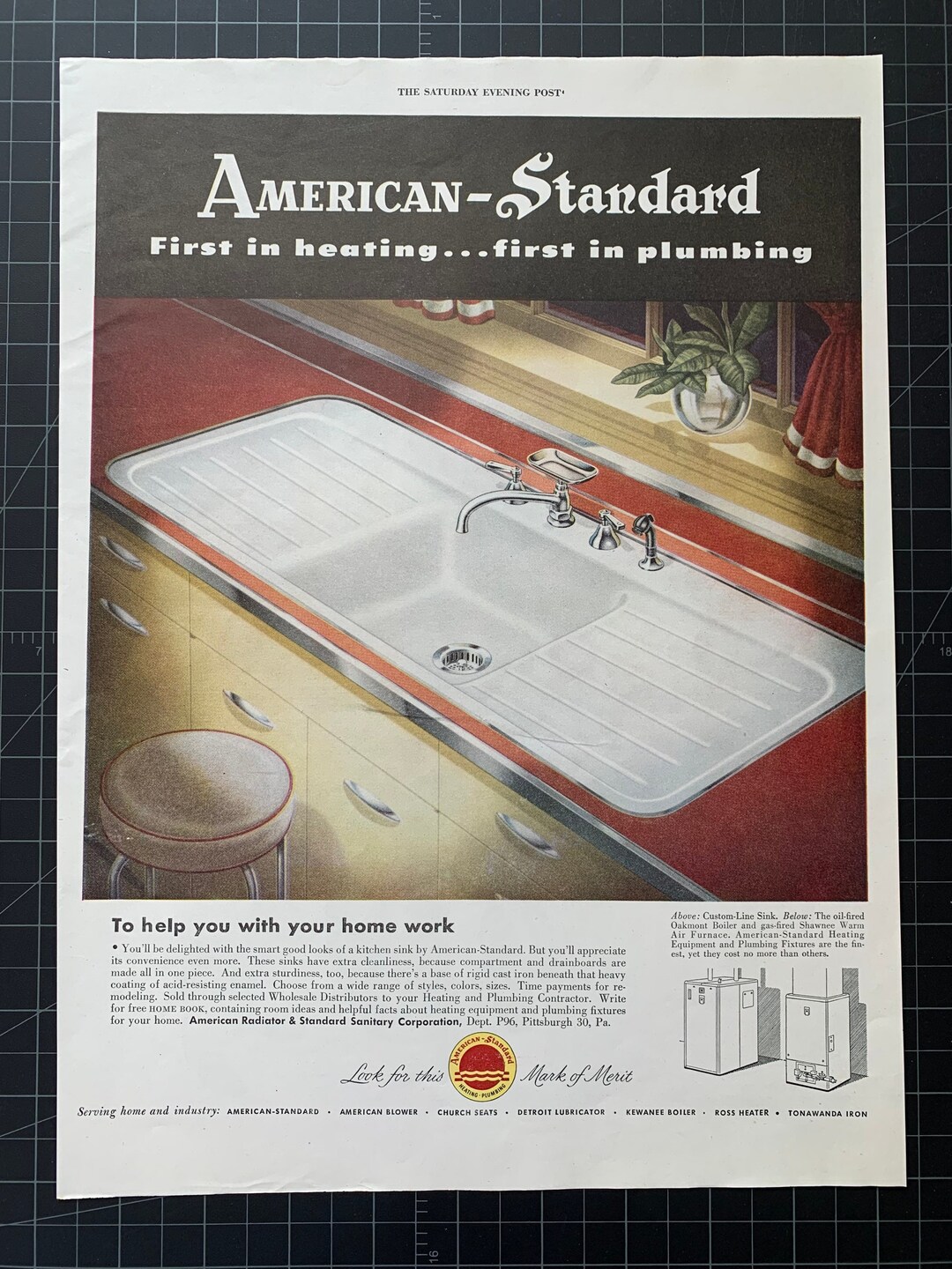Vintage 1949 Americanstandard Plumbing Fixtures Print Advertisement Etsy