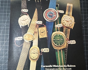 Vintage 1970 Bulova Caravelle Watches Original Advertisement