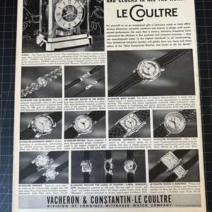 Vintage 1948 le coultre watches print advertisement