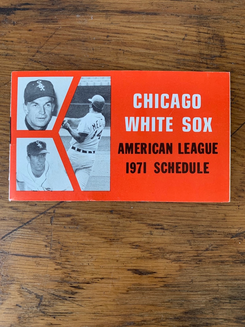 Vintage 1971 Chicago White Sox Baseball Schedule Etsy