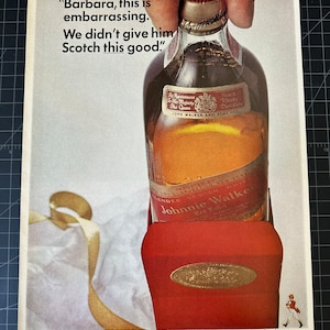 Vintage 1960s Johnnie Walker Whiskey Print advertisement