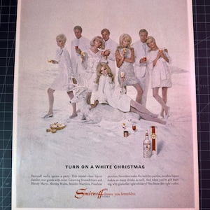 Anuncio impreso vintage de vodka Smirnoff de los años 60