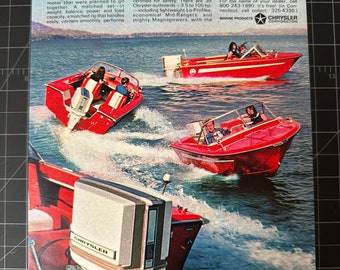 Vintage 1969 Chrysler Boat Motors Print Ad